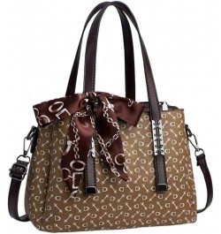 Classic Large Capacity Print Tote Handbags For Women Retro Top Handle Satchel Tote Work Bag Shoulder Hobo Bag (Brown 3,27x12x...