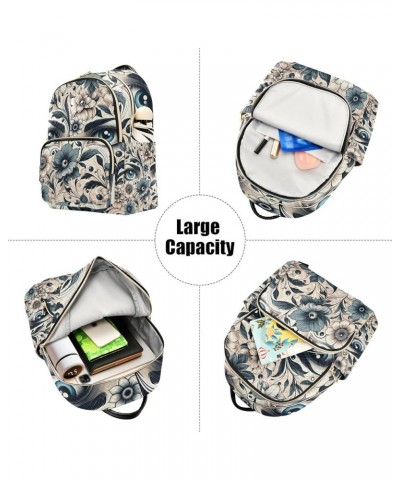 Mini Backpack Purse for Women, Elegant Eye Flowers Travel Bag Casual Daypack Shoulder Bag Small $15.68 Backpacks