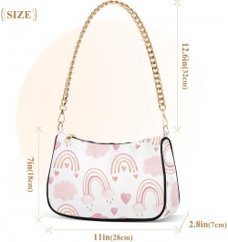 Pink Rainbow Clouds Rain Crossbody Bags for Women Tote Bag Women's Shoulder Handbags Clutch Purses for Women $17.99 Totes