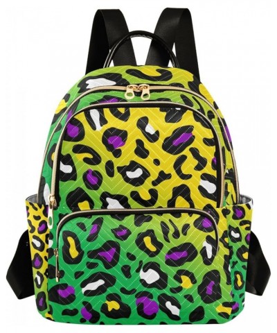 Mardi Gras Women Backpack Mardi Gras Leopard Rock Travel Bag Compact Daily Bag Small $14.87 Backpacks