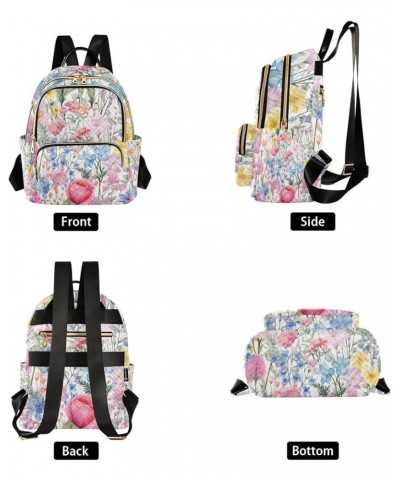 Floral Watercolor Flowers and Leaves Women Stylish Backpack, Casual Daypack Backpack, Festival Backpack, M Watercolor Floral ...