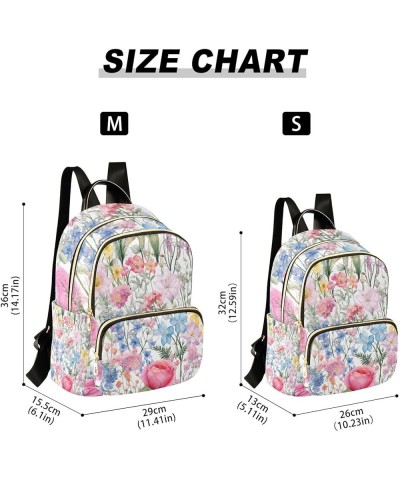 Floral Watercolor Flowers and Leaves Women Stylish Backpack, Casual Daypack Backpack, Festival Backpack, M Watercolor Floral ...