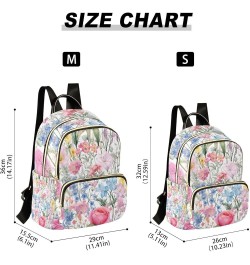 Floral Watercolor Flowers and Leaves Women Stylish Backpack, Casual Daypack Backpack, Festival Backpack, M Watercolor Floral ...