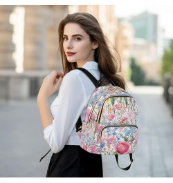 Floral Watercolor Flowers and Leaves Women Stylish Backpack, Casual Daypack Backpack, Festival Backpack, M Watercolor Floral ...