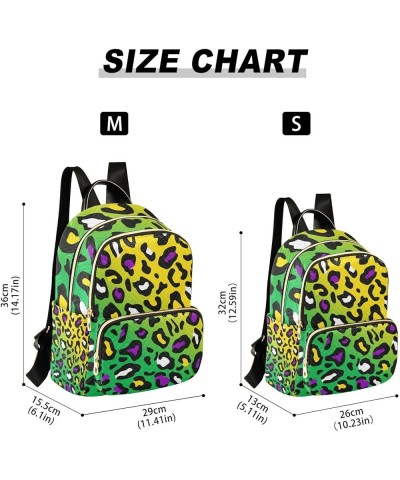 Mardi Gras Women Backpack Mardi Gras Leopard Rock Travel Bag Compact Daily Bag Small $14.87 Backpacks