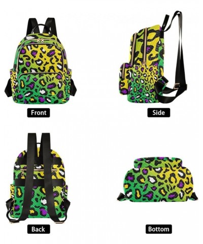 Mardi Gras Women Backpack Mardi Gras Leopard Rock Travel Bag Compact Daily Bag Small $14.87 Backpacks