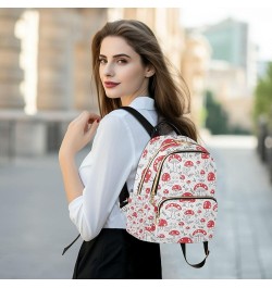 Forest Mushroom Pattern Backpack Purse for Women, Shoulder Bag Lightweight Mini Backpack Casual Daypack Back Pack Small(11.41...