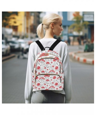 Forest Mushroom Pattern Backpack Purse for Women, Shoulder Bag Lightweight Mini Backpack Casual Daypack Back Pack Small(11.41...