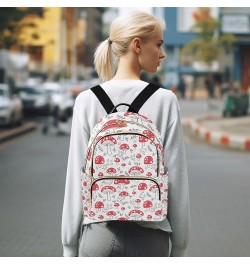 Forest Mushroom Pattern Backpack Purse for Women, Shoulder Bag Lightweight Mini Backpack Casual Daypack Back Pack Small(11.41...