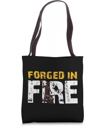 Blacksmith Forged In Fire Retro Vintage Distressed Style Tote Bag $15.36 Totes