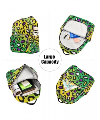 Mardi Gras Women Backpack Mardi Gras Leopard Rock Travel Bag Compact Daily Bag Small $14.87 Backpacks