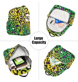 Mardi Gras Women Backpack Mardi Gras Leopard Rock Travel Bag Compact Daily Bag Small $14.87 Backpacks