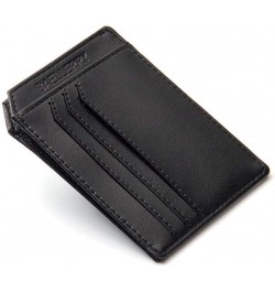 Wallet Solid Purse Men Purse Wallet Bag Material Credit ID Card Holder Purse Money Case for Men Ticket (Color : Black) Black ...