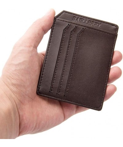 Wallet Solid Purse Men Purse Wallet Bag Material Credit ID Card Holder Purse Money Case for Men Ticket (Color : Black) Black ...