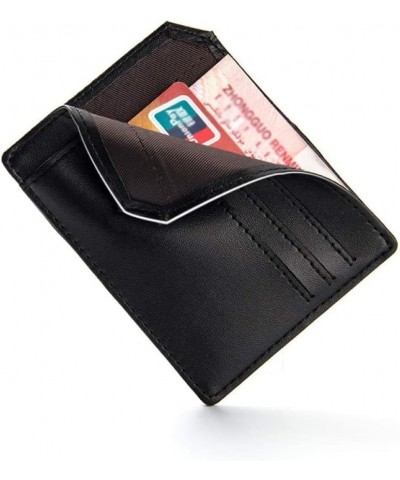 Wallet Solid Purse Men Purse Wallet Bag Material Credit ID Card Holder Purse Money Case for Men Ticket (Color : Black) Black ...