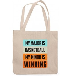 My Major Is Basketball Canvas Tote Bag - Great Gifts - Perfect Gifts for Basketball Lovers White $18.02 Totes