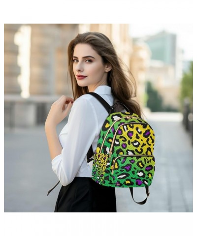 Mardi Gras Women Backpack Mardi Gras Leopard Rock Travel Bag Compact Daily Bag Small $14.87 Backpacks