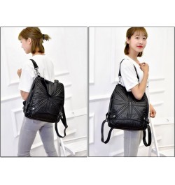 Women Backpack Union Jack UK Flag PU Washed Leather Purse Convertible Ladies Rucksack Shoulder Bag A Black $19.60 Backpacks