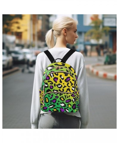 Mardi Gras Women Backpack Mardi Gras Leopard Rock Travel Bag Compact Daily Bag Small $14.87 Backpacks