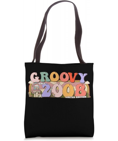 Groovy Since 2008 Retro Hippie 15th Birthday Tote Bag $15.49 Totes