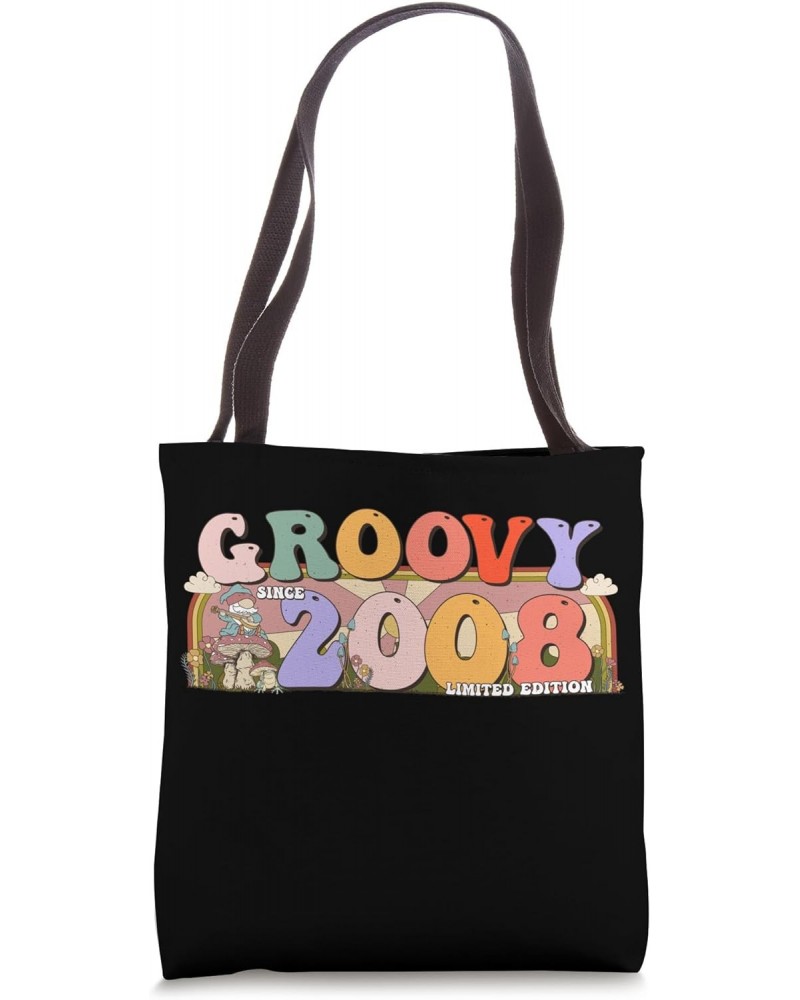 Groovy Since 2008 Retro Hippie 15th Birthday Tote Bag $15.49 Totes