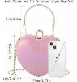 Mily Heart Shape Clutch Bag Messenger Shoulder Handbag Tote Evening Bag Purse 7650+pink $16.23 Evening Bags