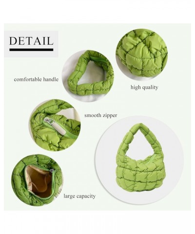 Small Quilted Tote Bag for Women, Soft Puffer Tote Bag Lightweight Designer Pleated Hobo Bags Handbag Puff Bags White $8.61 T...