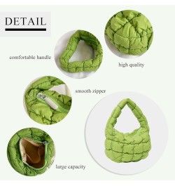 Small Quilted Tote Bag for Women, Soft Puffer Tote Bag Lightweight Designer Pleated Hobo Bags Handbag Puff Bags White $8.61 T...