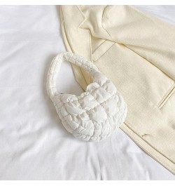 Small Quilted Tote Bag for Women, Soft Puffer Tote Bag Lightweight Designer Pleated Hobo Bags Handbag Puff Bags White $8.61 T...