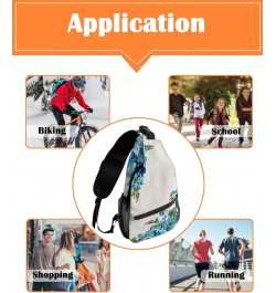 Crossbody Bags for Men Women Waterproof Sling Bag Shoulder Chest Bag Backpack Daypack for Hiking Travel Sports Running Flower...