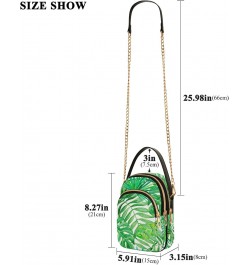 Crossbody Bag for Women, Green Palm Leaf on White Phone Purse Detachable Chain Bag Shoulder Handbag Wallet $11.04 Crossbody Bags