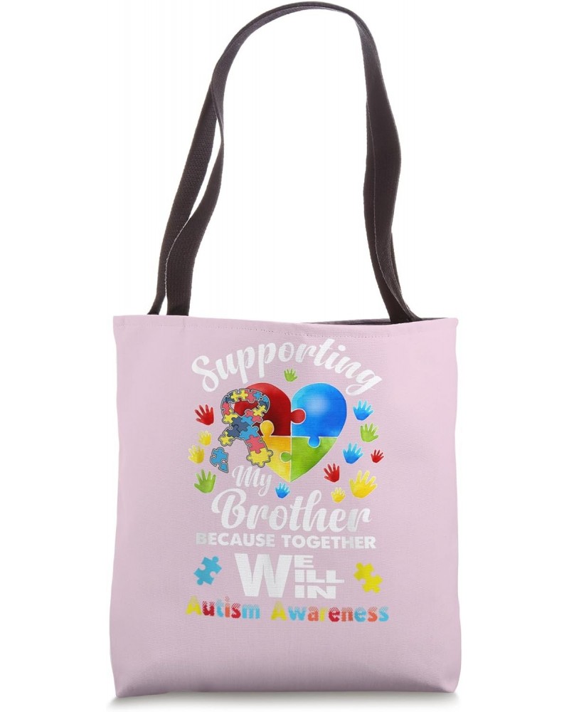 Supporting My Brother Puzzle Autism Awareness Month Tote Bag $10.34 Totes