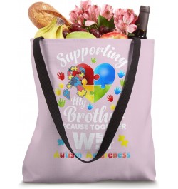 Supporting My Brother Puzzle Autism Awareness Month Tote Bag $10.34 Totes