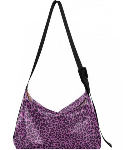 Women Boho Bag Pink Leopard Print Shoulder Bag PU Leather Crossbody Bag Large Tote Handbag For Quick Getaway Weekend Holiday ...