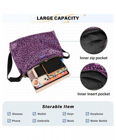 Women Boho Bag Pink Leopard Print Shoulder Bag PU Leather Crossbody Bag Large Tote Handbag For Quick Getaway Weekend Holiday ...