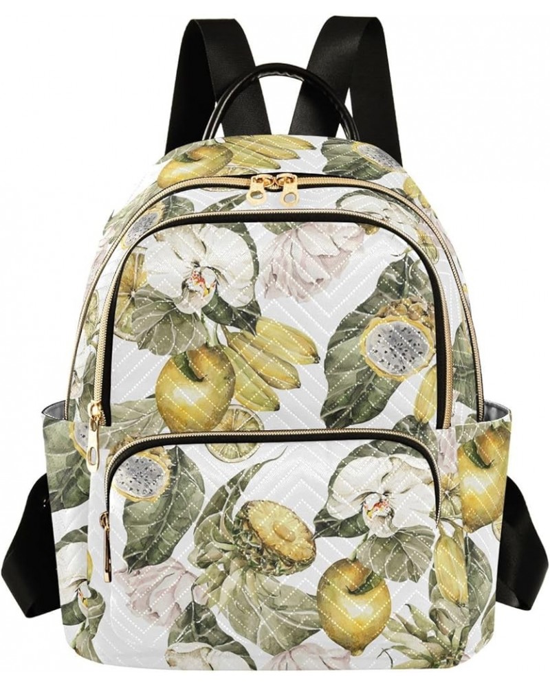 Lemon Banana Pineapple Women's Backpack Purse Causal Daypack Work Travel College Business Trip Bag Shoulder Bag Medium $14.07...