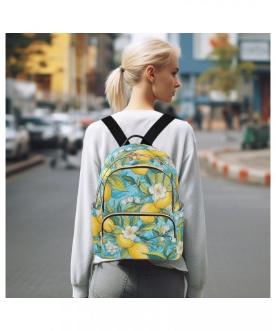 Lemon on Blue Background Women's Backpack Purse Causal Daypack Work Travel College Business Trip Bag Shoulder Bag Medium $16....