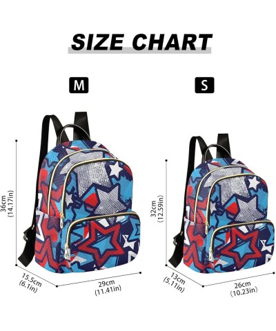 Fashion Small Backpack for Women, (Anime American Star) Daypack Casual Quilted Shoulder Bag for Work Travel Daily Small $12.8...