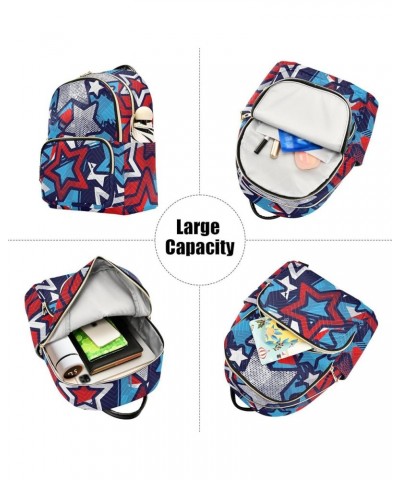 Fashion Small Backpack for Women, (Anime American Star) Daypack Casual Quilted Shoulder Bag for Work Travel Daily Small $12.8...