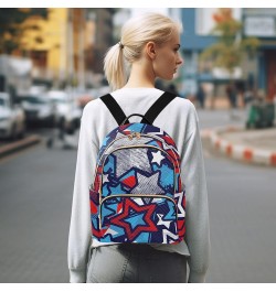 Fashion Small Backpack for Women, (Anime American Star) Daypack Casual Quilted Shoulder Bag for Work Travel Daily Small $12.8...