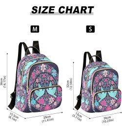 Florals Flowers Blue Birds Quilted Backpack for Women Shoulder Bag Purse Travel Bags for Nurse Daily Work S Medium $17.66 Bac...