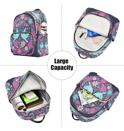 Florals Flowers Blue Birds Quilted Backpack for Women Shoulder Bag Purse Travel Bags for Nurse Daily Work S Medium $17.66 Bac...