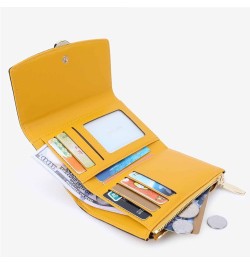 Women Girls Wallet Tri-Fold Wallet Everyday Carry PU Leather Fashion Purse Short Wallet Small Trifold Cash Card Holder Bag (C...