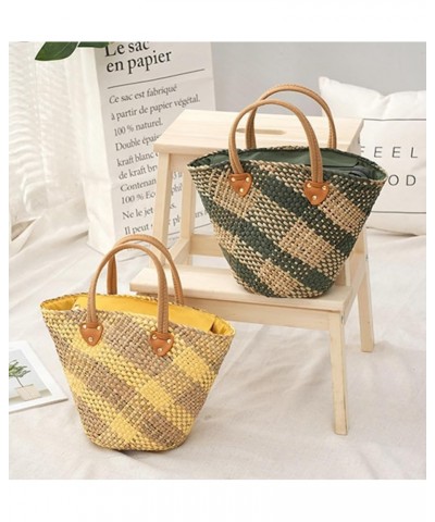 Straw Tote Bag for Women Hand Woven Shoulder Bag Large Beach Bag Straw Hobo Bag Vintage Straw Hobo Handbags 2024 Straw Bags G...