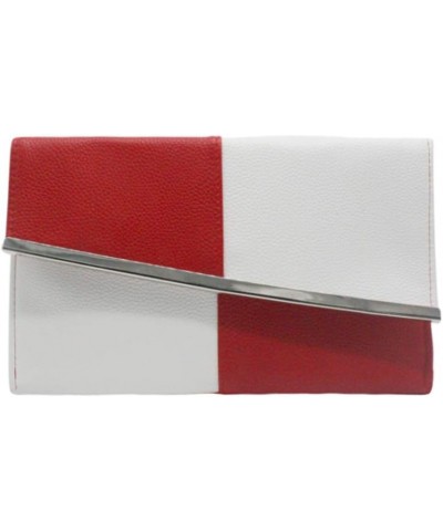 Women Glistening Evening Clutch Bags Sequin Envelope Handbag White and Red $10.98 Evening Bags