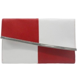 Women Glistening Evening Clutch Bags Sequin Envelope Handbag White and Red $10.98 Evening Bags