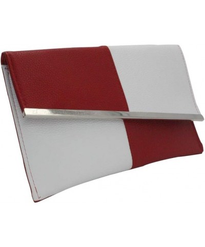 Women Glistening Evening Clutch Bags Sequin Envelope Handbag White and Red $10.98 Evening Bags