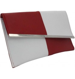 Women Glistening Evening Clutch Bags Sequin Envelope Handbag White and Red $10.98 Evening Bags