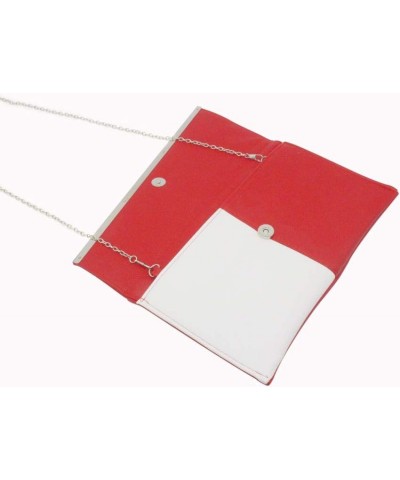 Women Glistening Evening Clutch Bags Sequin Envelope Handbag White and Red $10.98 Evening Bags