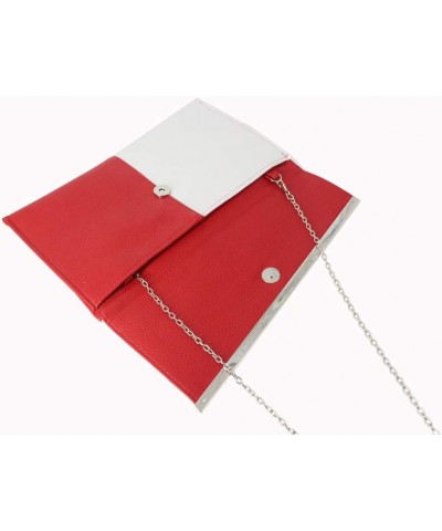 Women Glistening Evening Clutch Bags Sequin Envelope Handbag White and Red $10.98 Evening Bags